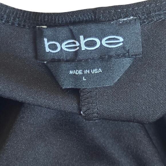 BEBE BLACK LACE SLEEVE MINI SQUARE NECK DRESS SIZE LARGE. - Picture 9 of 9